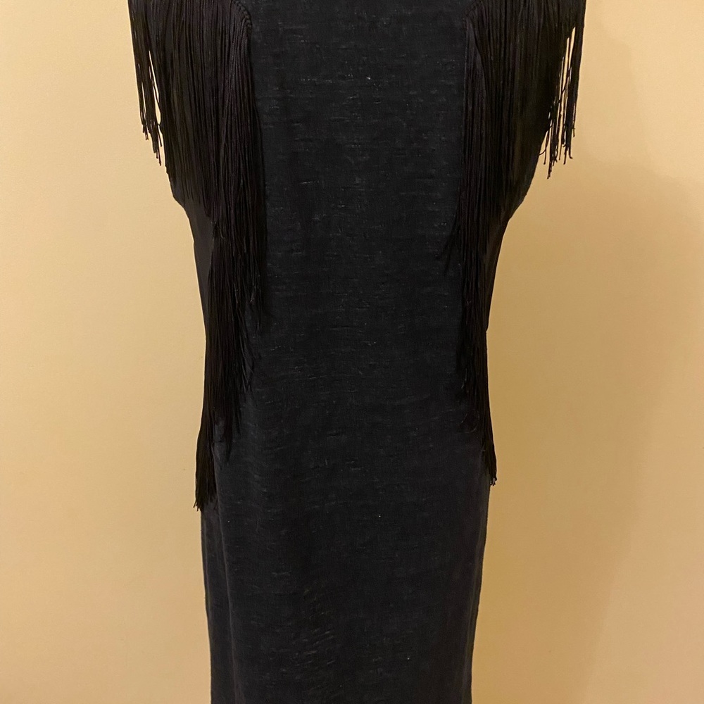 Rebecca Taylor Womens Size Large Fringe Dress jersey career city party dance
